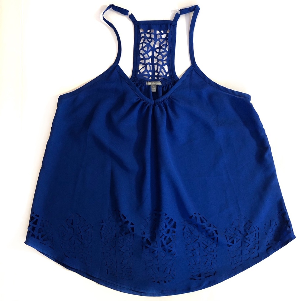 Charlotte Russe Blue Halter, Crop Top, Small